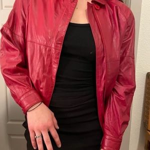 Vintage Red Leather Jacket